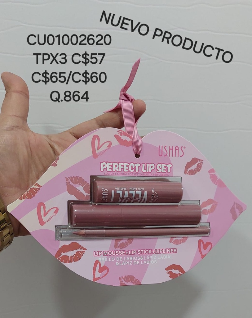 KIT LABIAL USHAS 3PCS (LABIOS) US002B