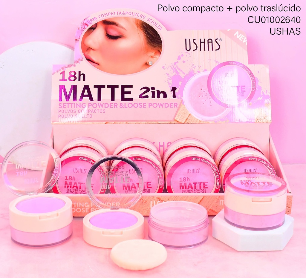 BLUSH DOBLE COMPACTO/SUELTO USHAS 18H UF065-3