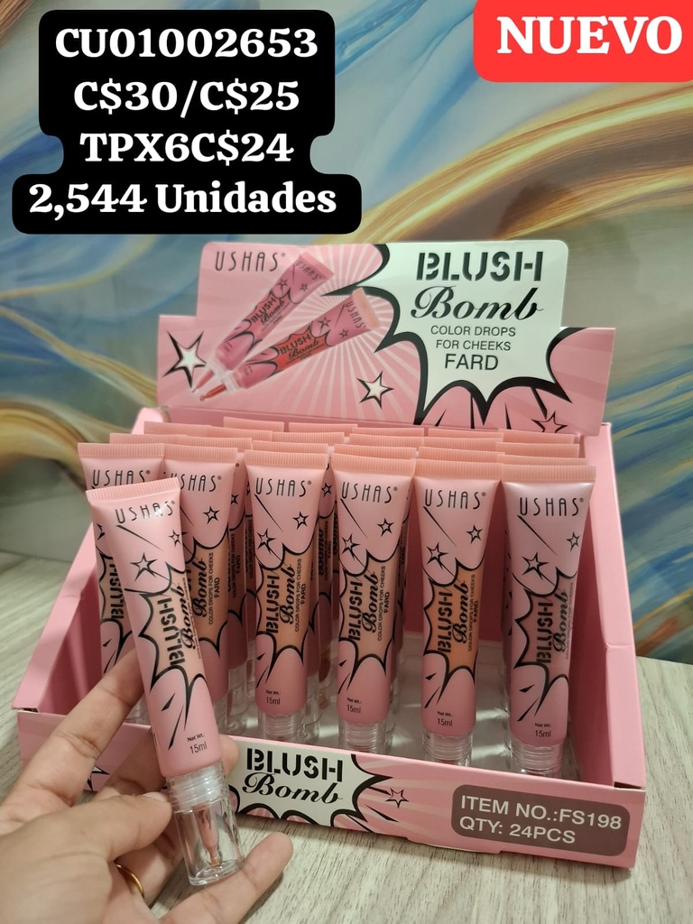 BLUSH LIQUIDO BOMB FARD USHAS FS198 TONOS SURTIDOS