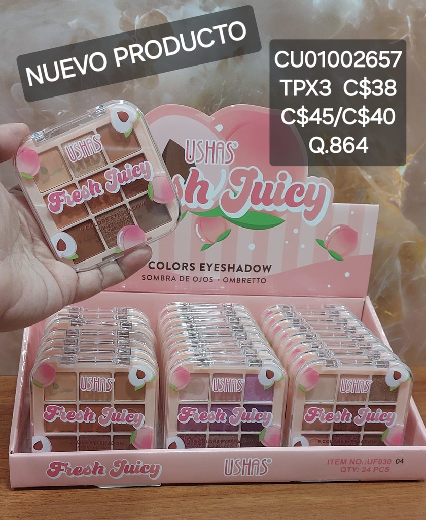 PALETA 9 SOMBRAS FRESH JUICY USHAS UF030-4