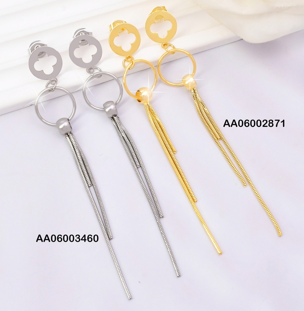 ARETES PLAT.CROQUI FLOR 4 PET/CIRCULO/3 LINEAS K6818-123