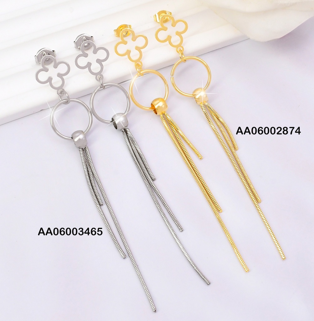 ARETES PLAT.CROQUI FLOR 4PET/CIRCULO/3 LINEAS K6819-123