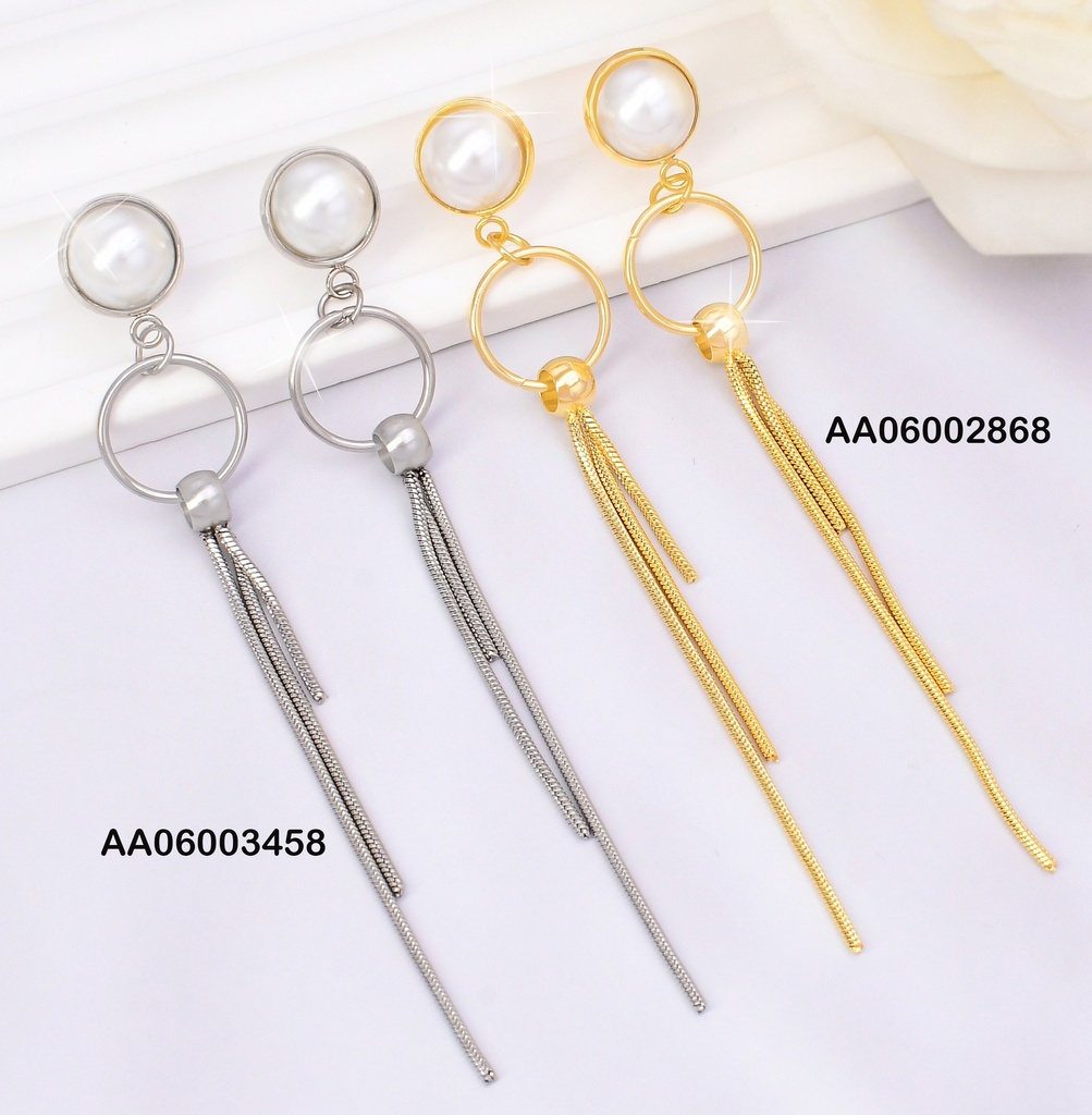 ARETES PLAT.MEDIA PERLA/CIRCULO/3 LINEAS K6822-123