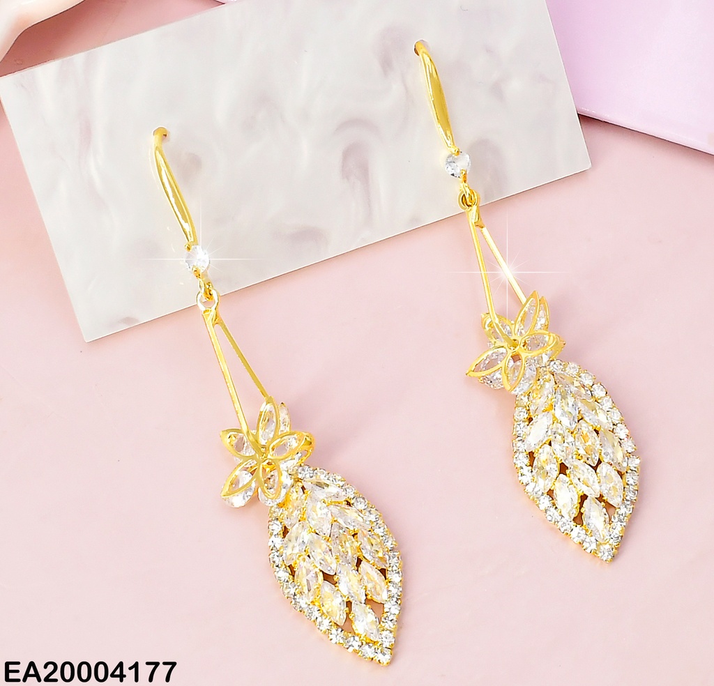 ARETES COLGAR FLOR/OVALO ZIRCONIAS EE1259-132