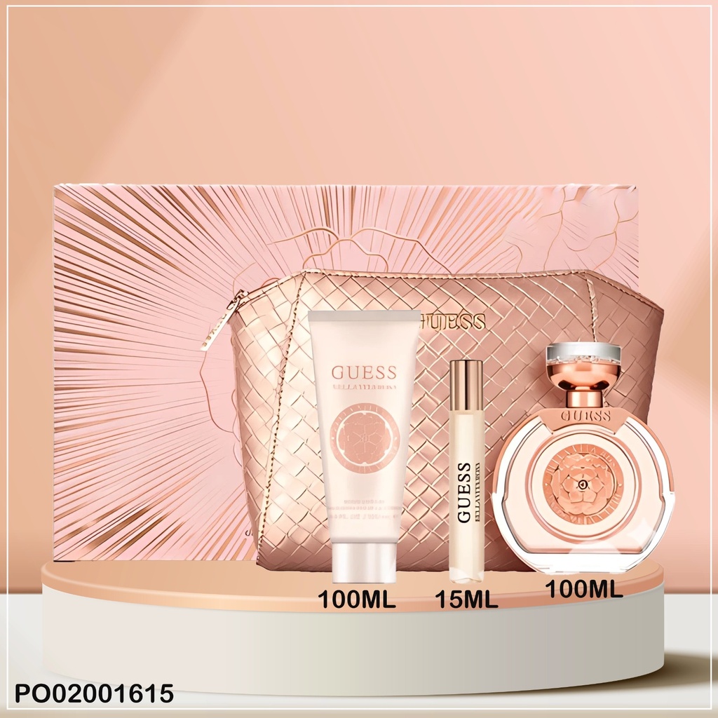 SET 3PCS  PERFUME GUESS BELLA VITA ROSA (COSMETIQUERA)