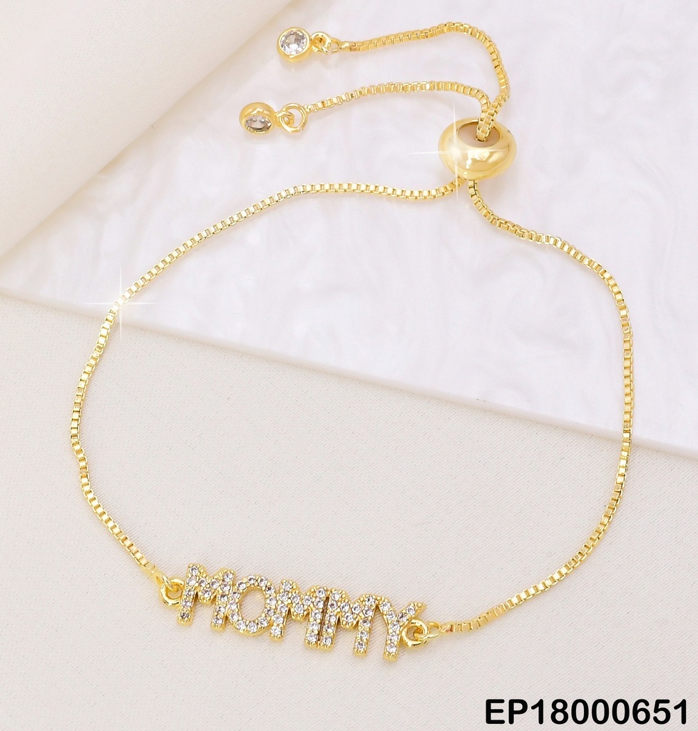 PULSERA FINA D/P CENTRO MAMA/MOMMY N699/716/717/454/699