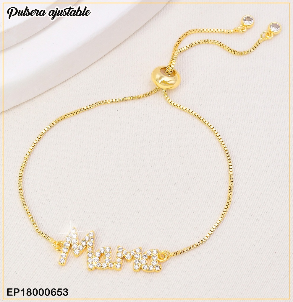 PULSERA AJUST."MAMA" ZIRCONIAS N1454