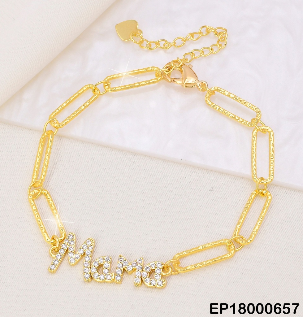 PULSERA "MAMA"ZIRC. ESLABONES GR.002N706-827