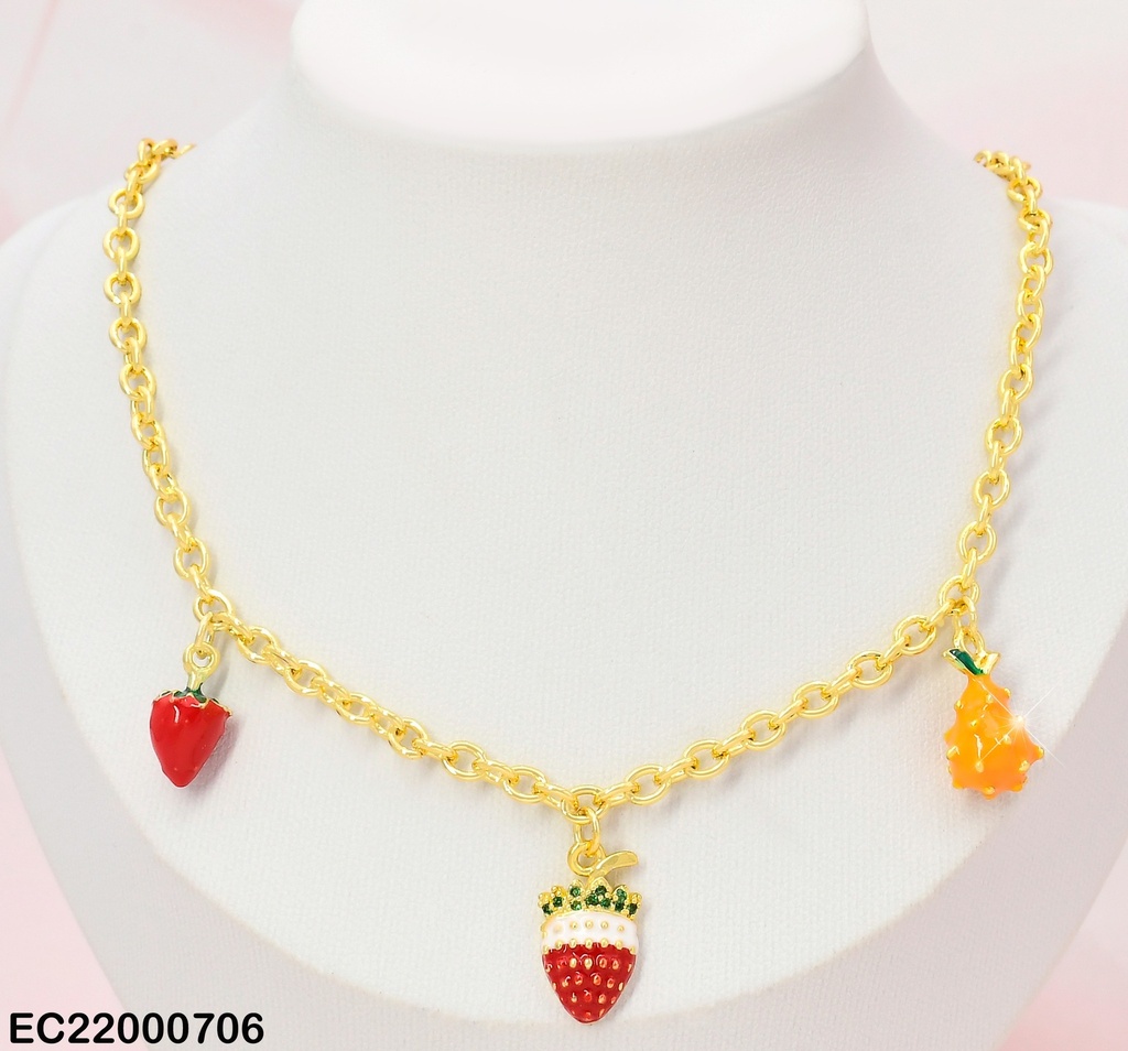 CADENA DOR DIJES FRESAS/NONI  CE234-9