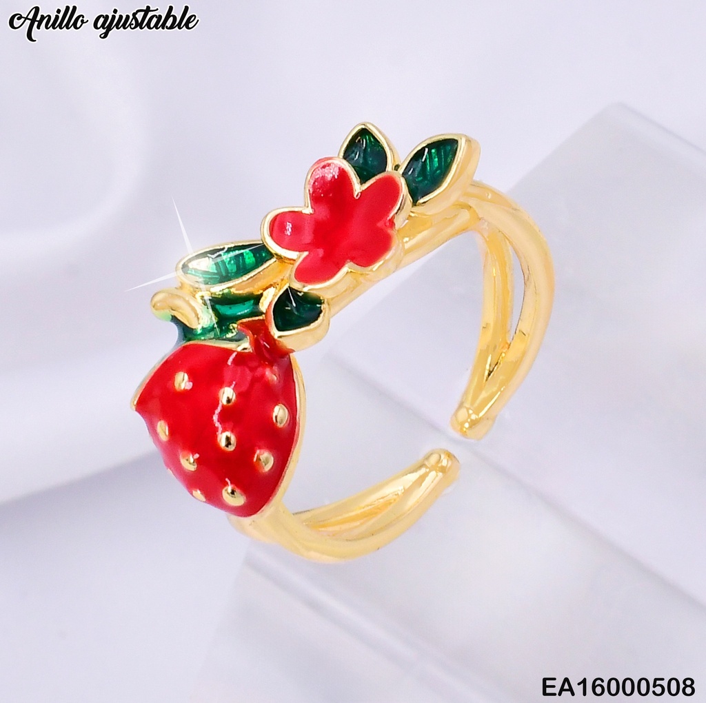 ANILLO DOR AJUSTABLE FRESA/FLOR RE152-9