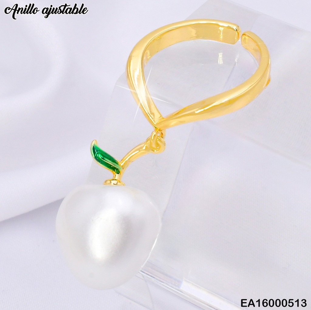 ANILLO DOR MANZANA BLANCA COLGANTE RE164-9