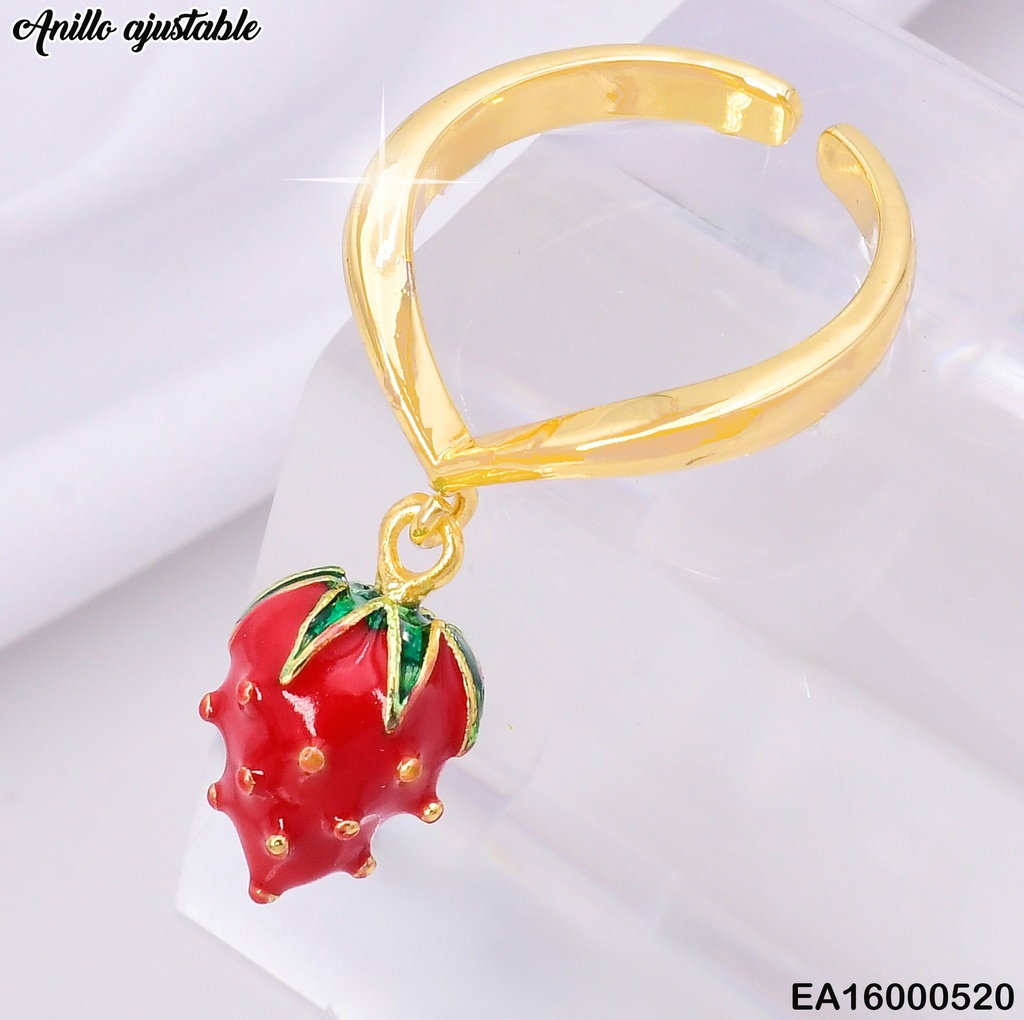 ANILLO DOR FRESA COLGANTE RE189-9