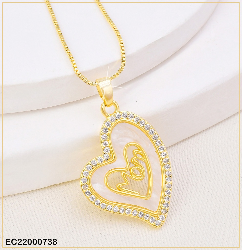 CADENA FINA DIJE:CORAZON C/"MOM" N1557