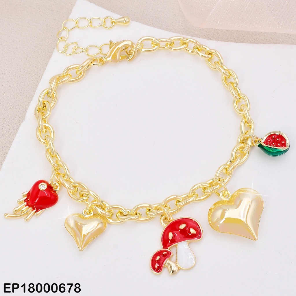 PULSERA DOR CORAZON /HONGO/SANDIA BE343-9