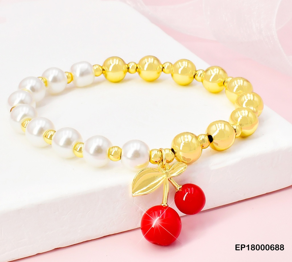 PULSERA PELOTITAS-PERLAS/CEREZAS MD BE401-9 8 (CHE)