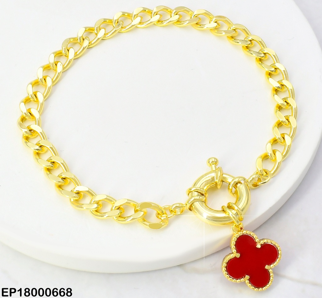 PULSERA TIFFANY FLOR VAN CLEEF ROJA BE370-2594