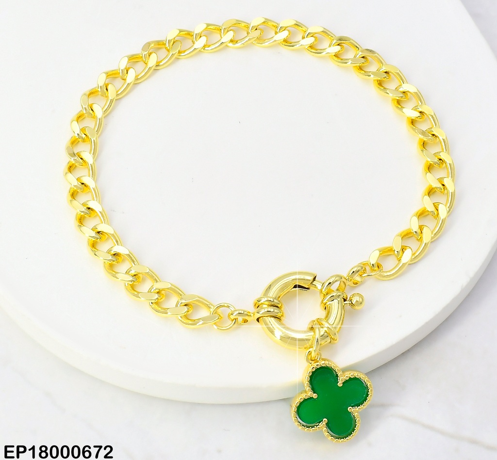 PULSERA TIFFANY FLOR VAN CLEEF VERDE BE375-294