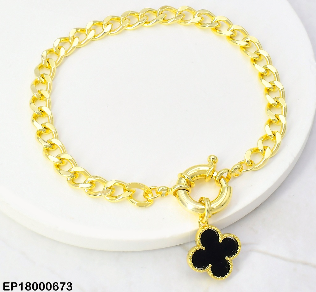 PULSERA TIFFANY FLOR VAN CLEEF NEGRA BE376-294