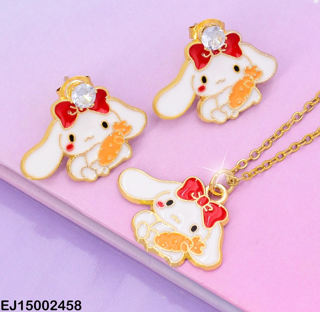 SET INFANTIL CINNAMOROLL LAZO ROJO C/ZANAHORIA SE812-5