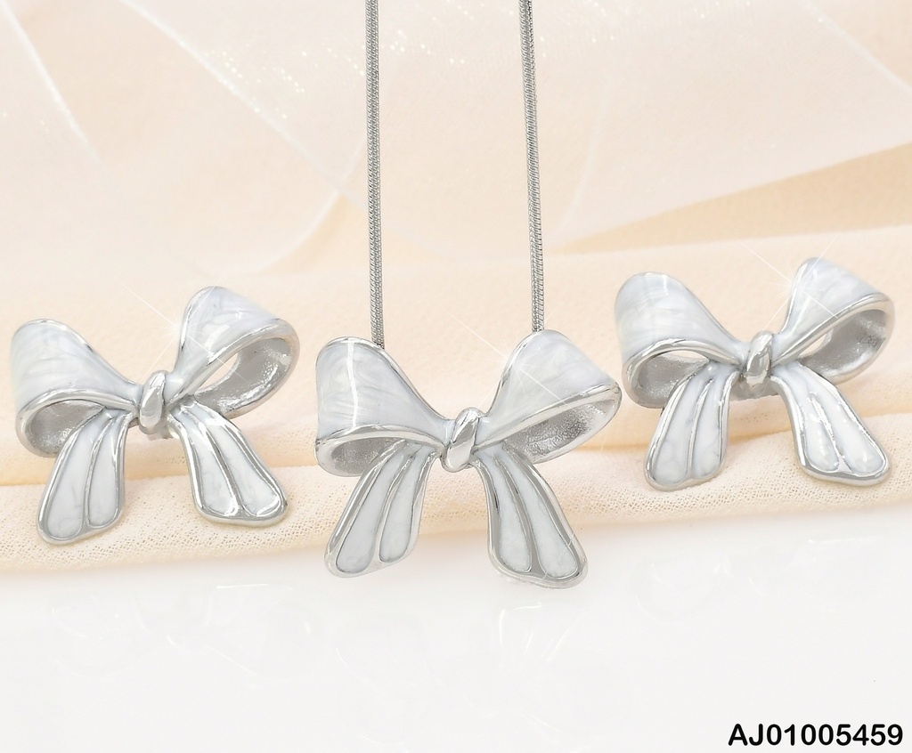 SET PLATEADO / LAZO BLANCO SA883-1