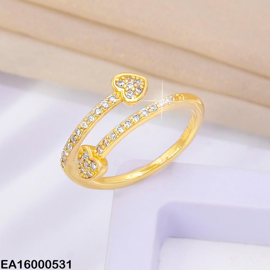 ANILLO AJUSTABLE ZIRC CORAZONES EN EXTREMOS RE144-313