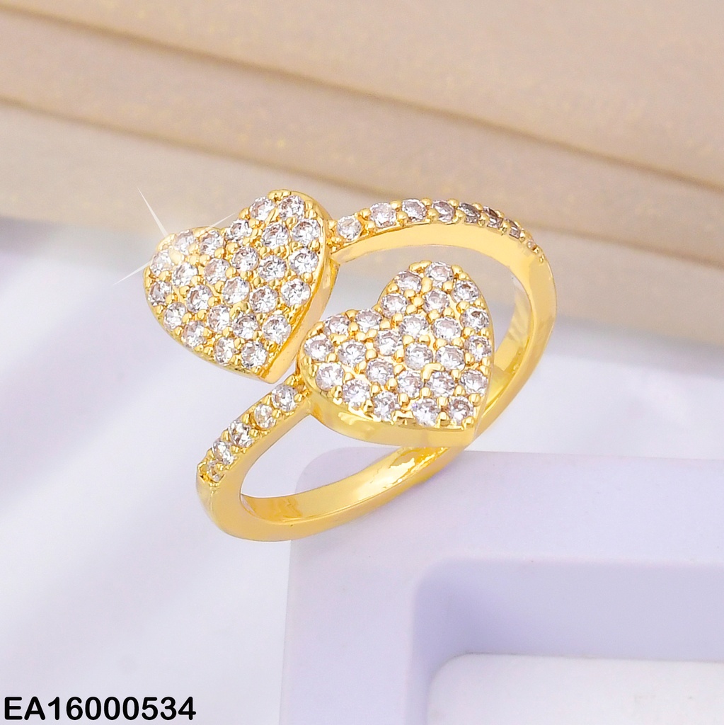 ANILLO DOR AJUSTABLE ZIRC./ CORAZONES RE147-313
