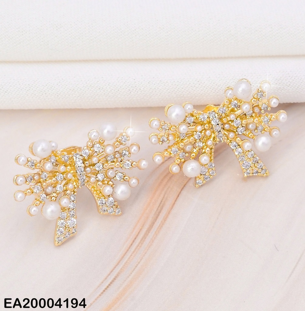 ARETES DOR LAZO CUBIERTA ZIRC/PERLAS EE2220-3