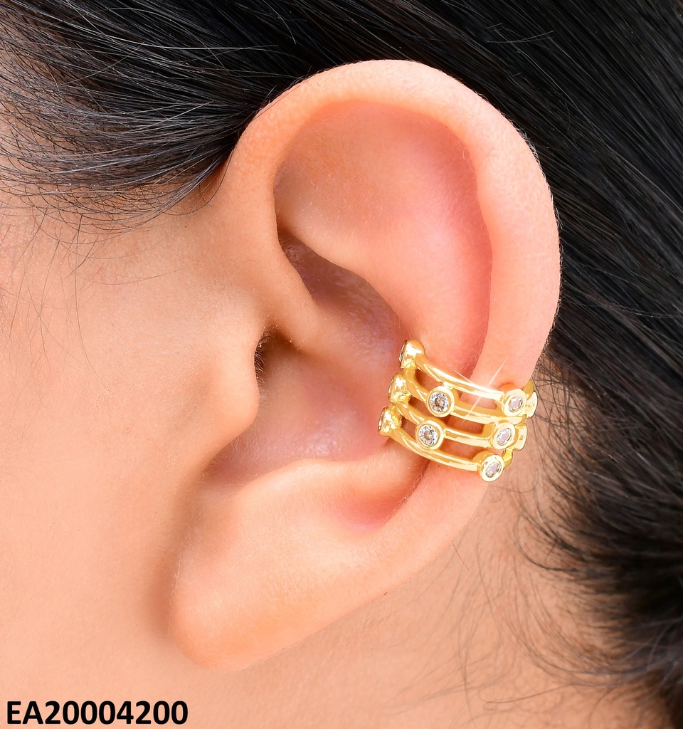 ARETES EAR CUFF 3 LINEAS LISAS/ZIRC RD /EE2248-284