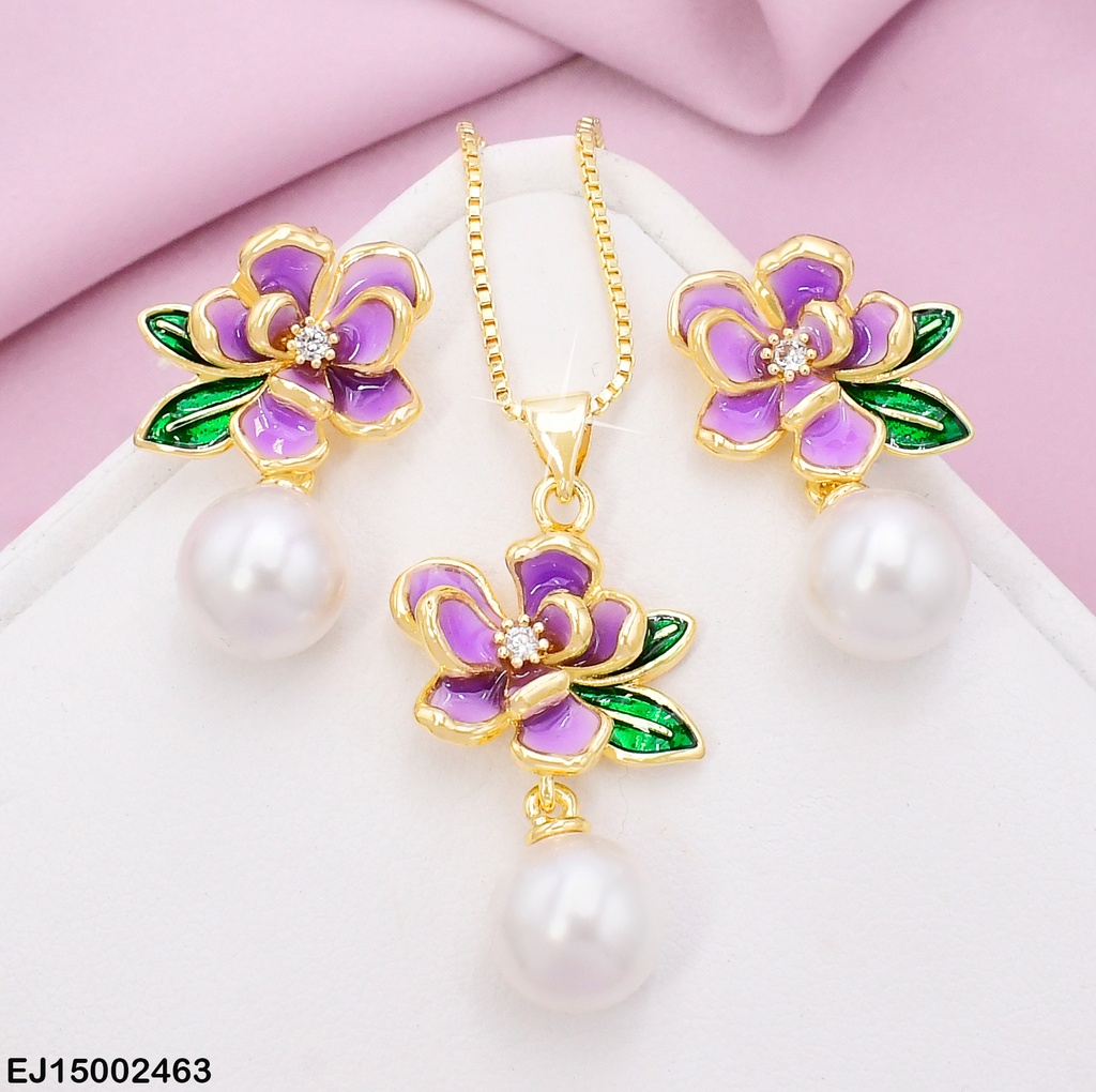 SET  DOR FLOR ESMALTADA/PERLA SE624-9