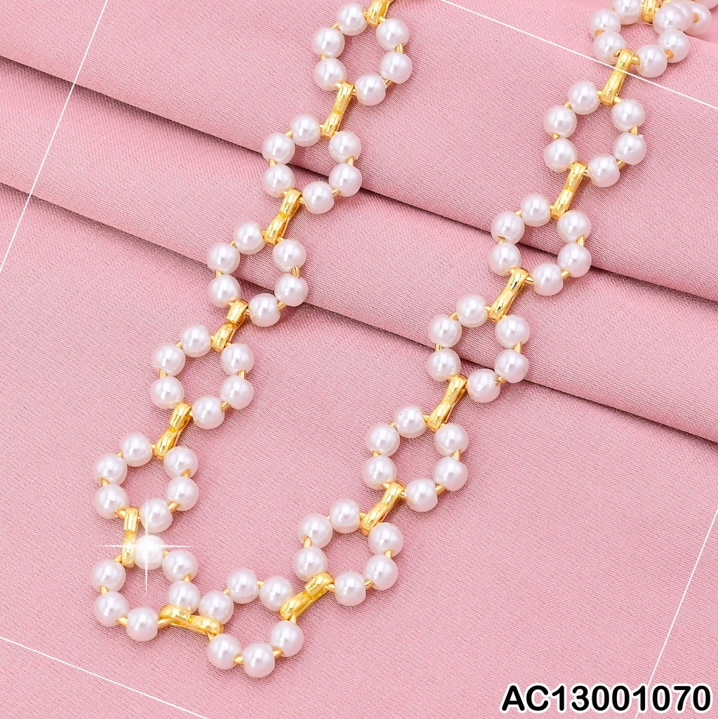CADENA DE CIRCULOS DE PERLITAS/DOR. AC25004-J81