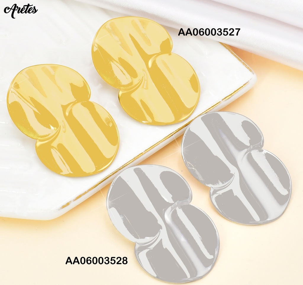 ARETES DOR 2 CIRCULOS IRREGULARES UNIDOS VD084507-149