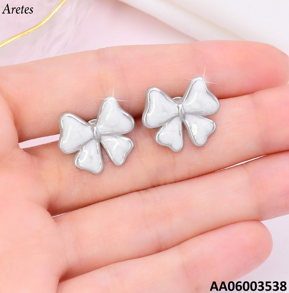ARETES LAZO BLANCO BORDE PLAT VD085462-207