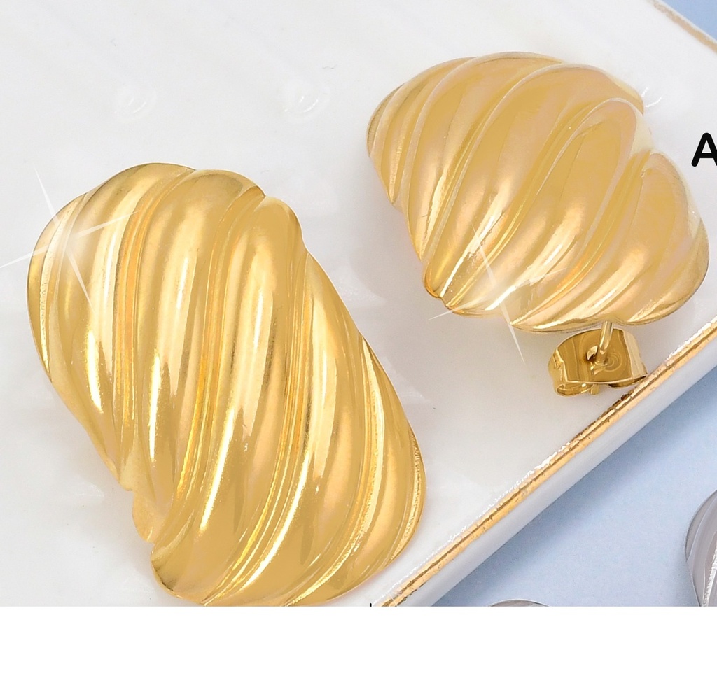 ARETES PLAT OVALO RAYAS DIAGONALES VD084433-207