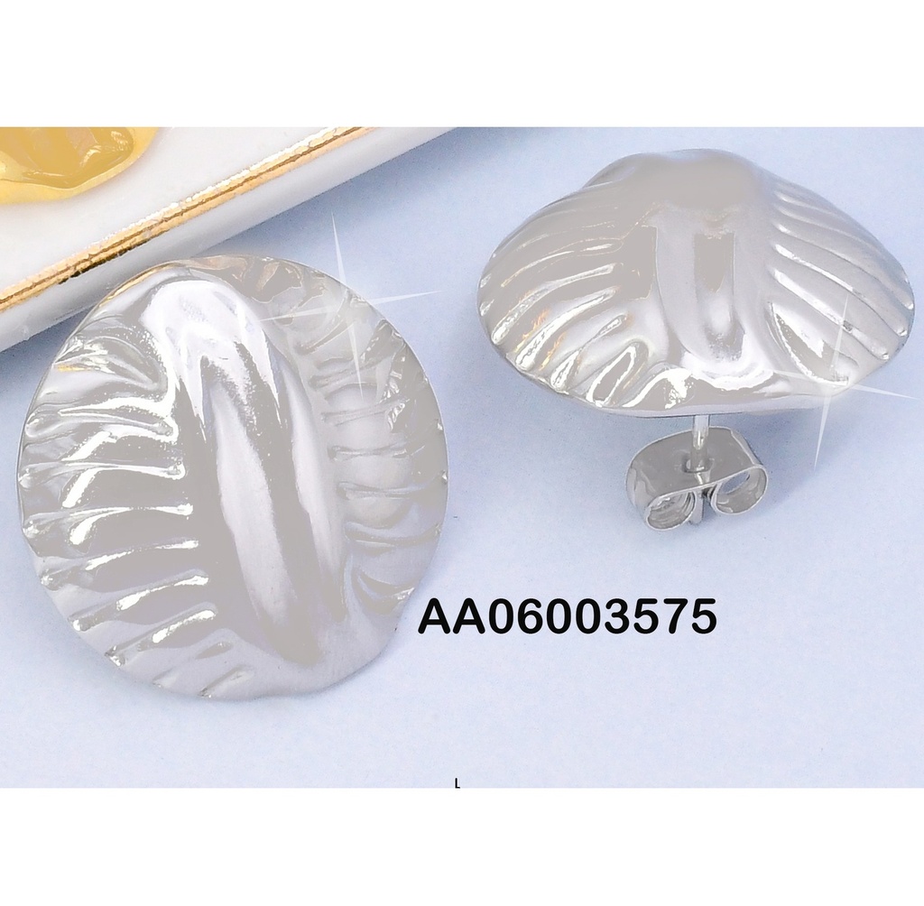 ARETES PLAT CIRCULO RAYAS HORIZ./LINEA CENTRO  VD085473-207