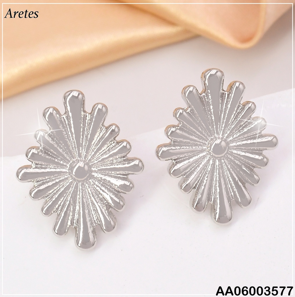 ARETES PLAT FLOR ALARGADA VD085474-149