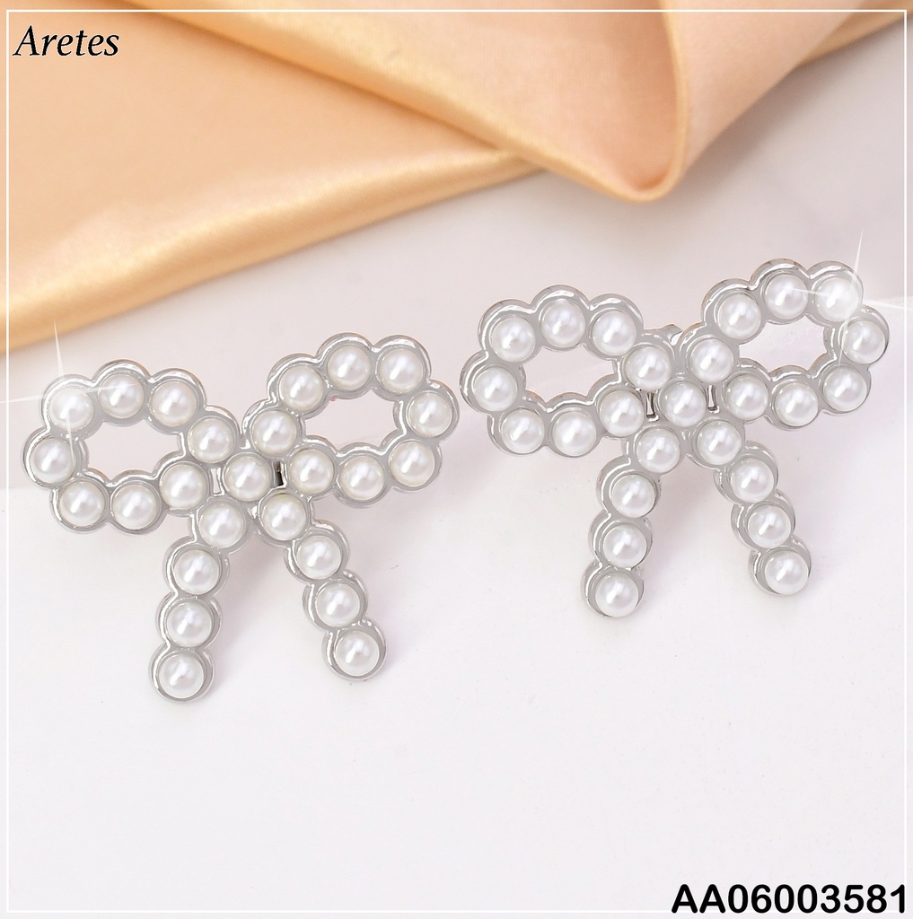 ARETES PLAT LAZO CUBIERTO PERLAS VD085476-207