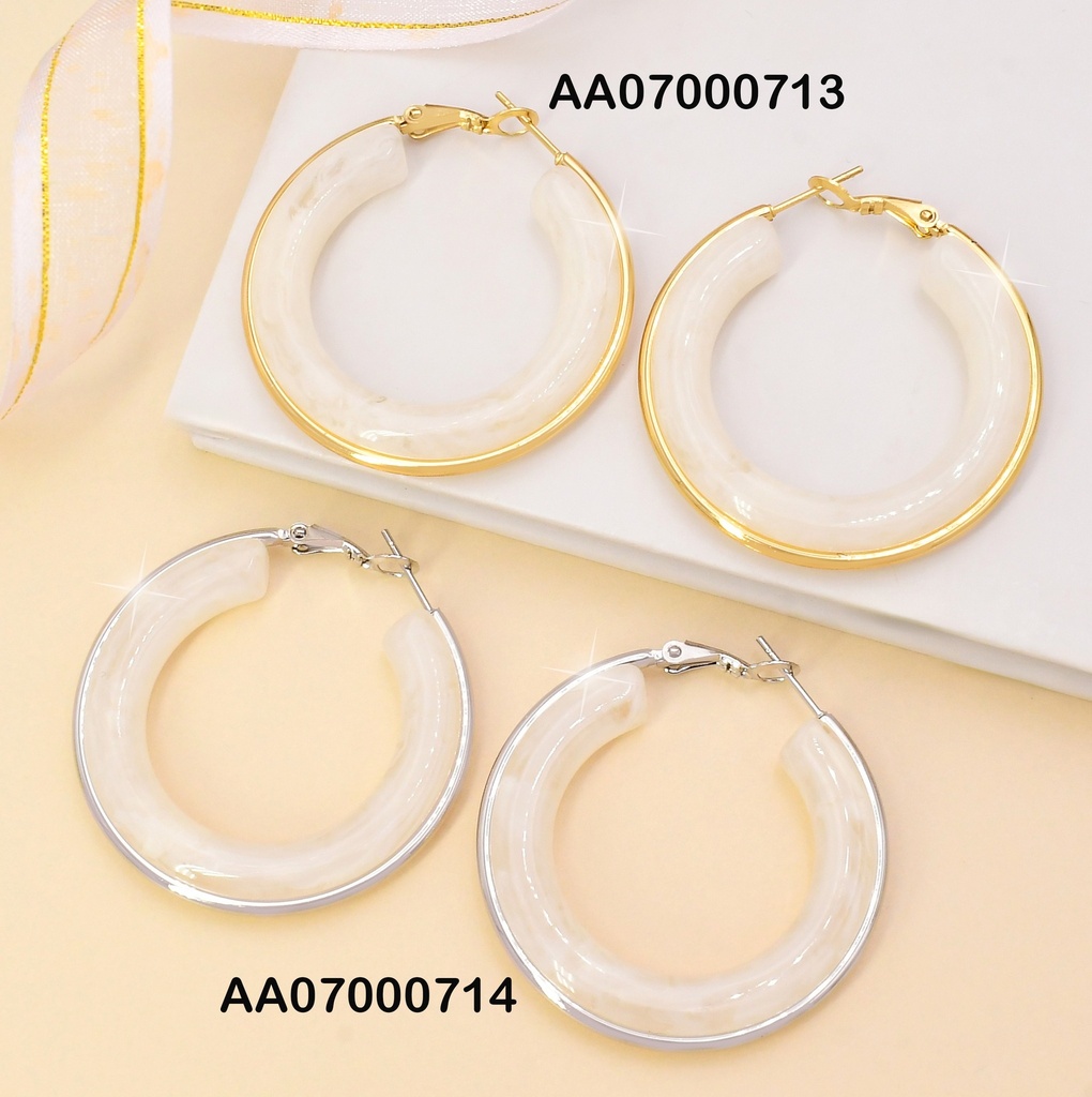 ARGOLLA RESINA BLANCA C/DORADO VD084746-207