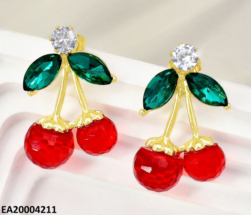 ARETES DOR CEREZAS ZIRC/ ZIRC RD CRISTAL K3775-467