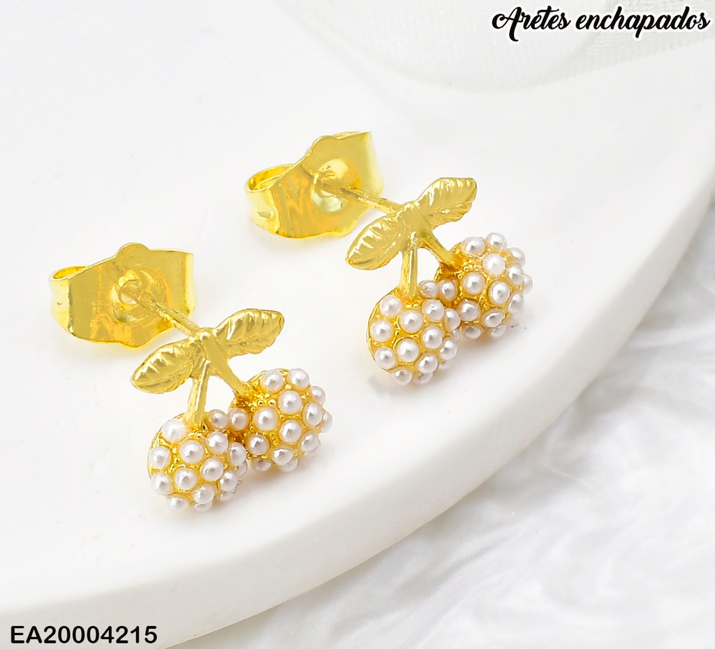 ARETES DOR CEREZA PERLITAS BLANCA N3405-231/ EE4072-110 (CHE)