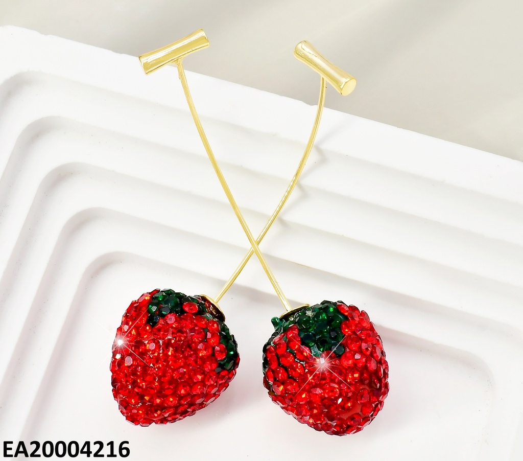 ARETES LARGOS BARRITA C/FRESA ZIRC. K9095-196