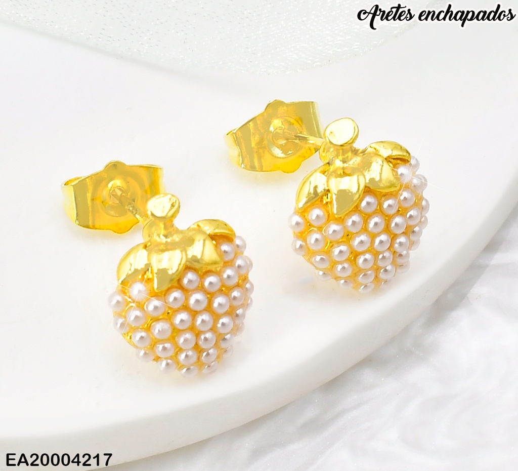 ARETES DOR FRESA CUBIERTA DE PERLITAS N3406-231 / EE4074-110 (CHE)