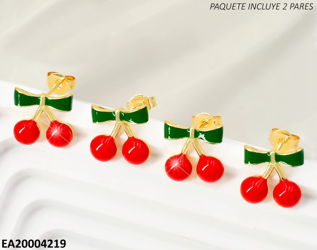 ARETES DOR CEREZAS/ LAZO VERDE N3077-205