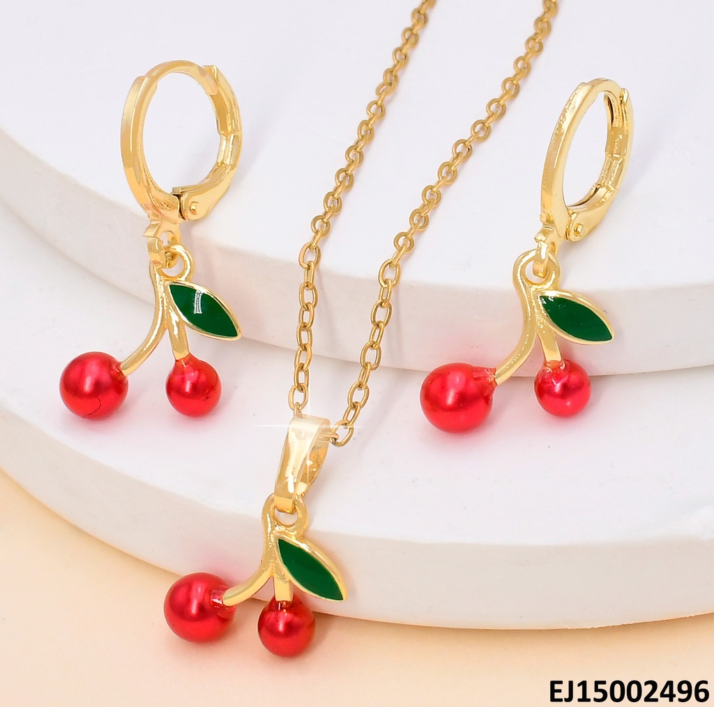 SET CEREZAS PQ/ ARETES HUGGIES F8964-205
