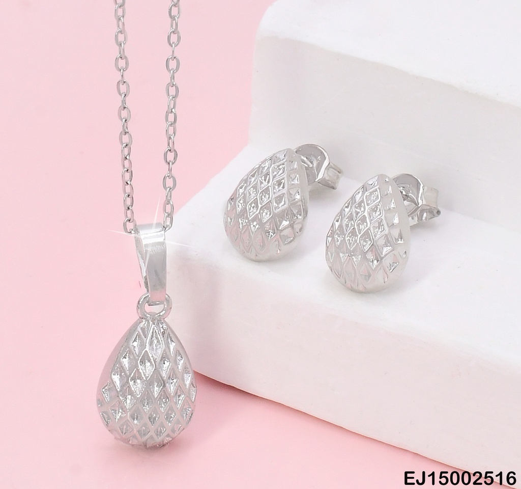 SET PLAT GOTA PQ./ ROMBOS GRAB. K7053-205