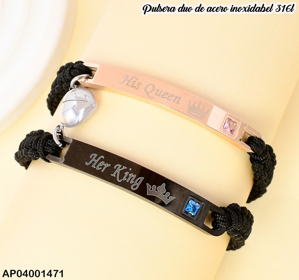 DUO PULSERAS HIS QUEEN / HER KING SA604-45