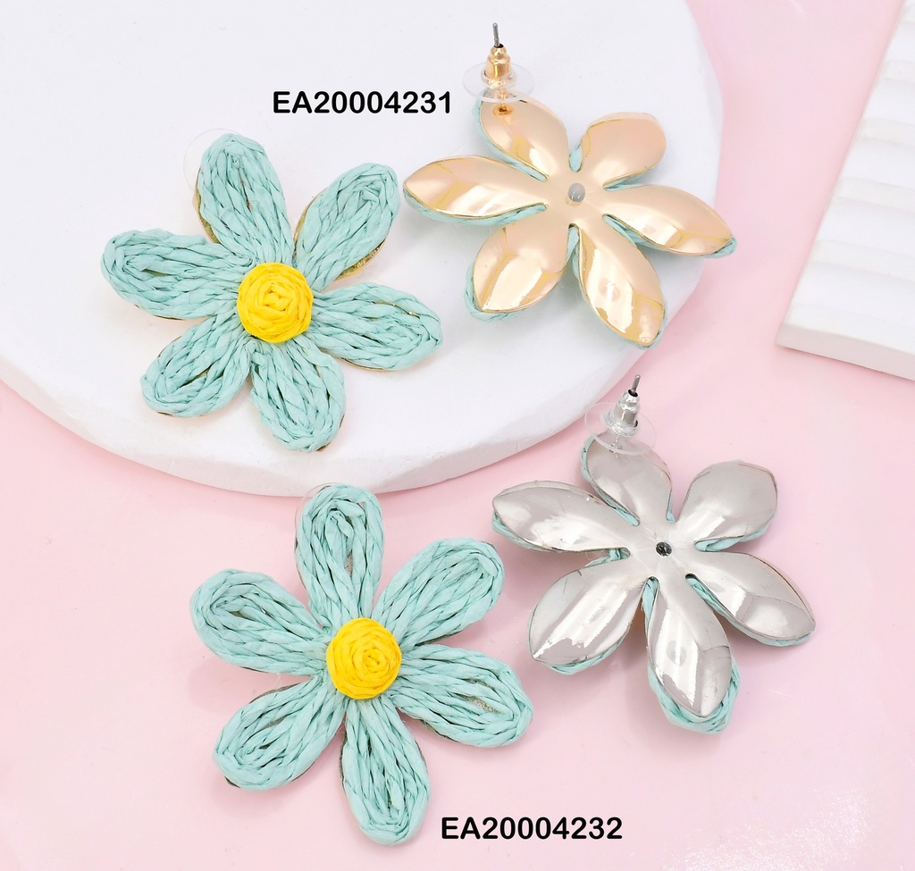 ARETES FLOR DE MACRAME CELESTE FD24069-K53