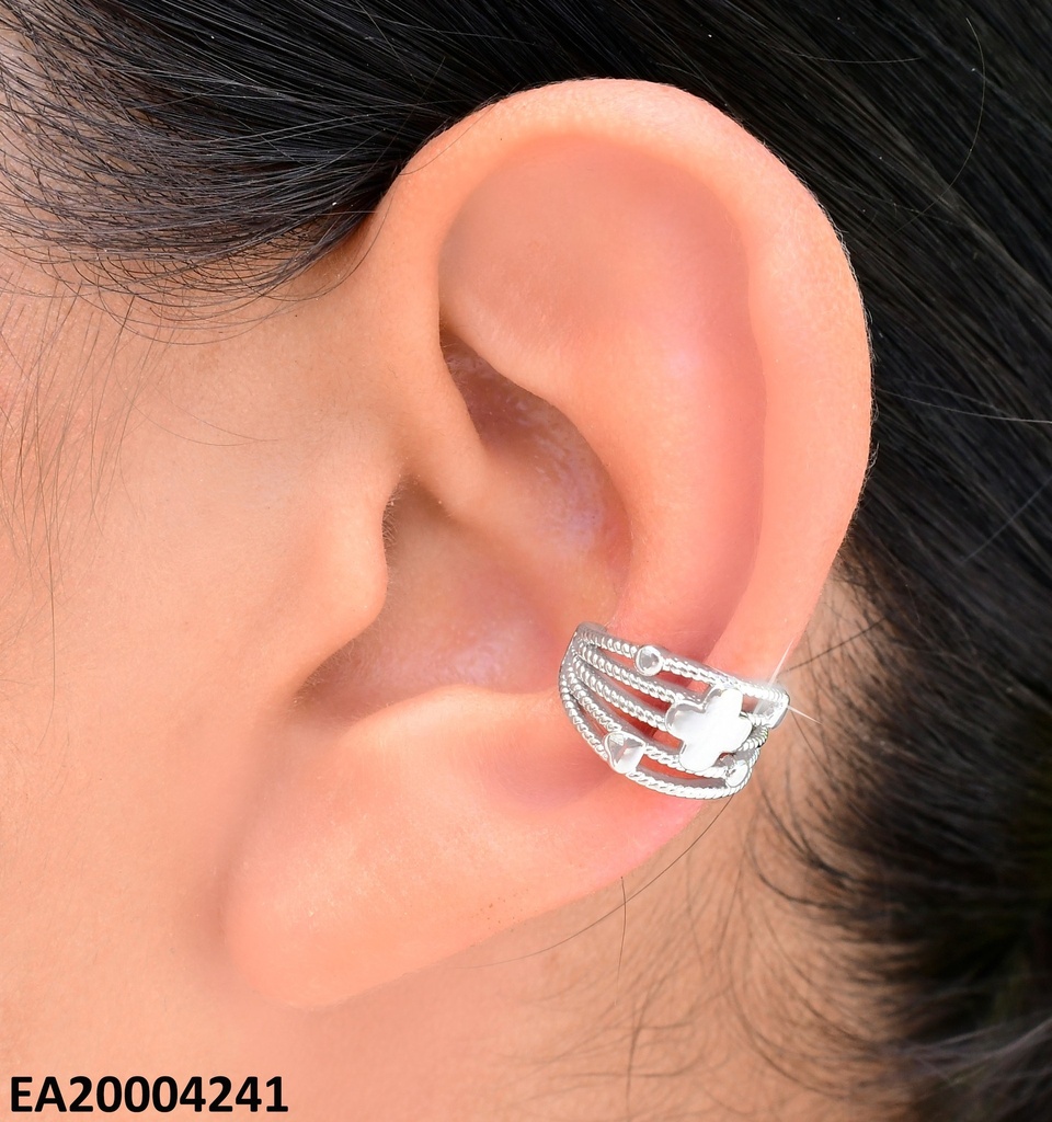 ARETES D/P EAR CUFF 5 LINEAS C/FLOR 4 PETALOS K5866-787