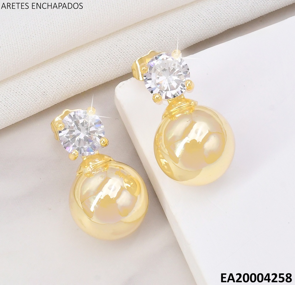 ARETES ZIRCONIA 🟨 C/PELOTA PVERTICAL F5480-223