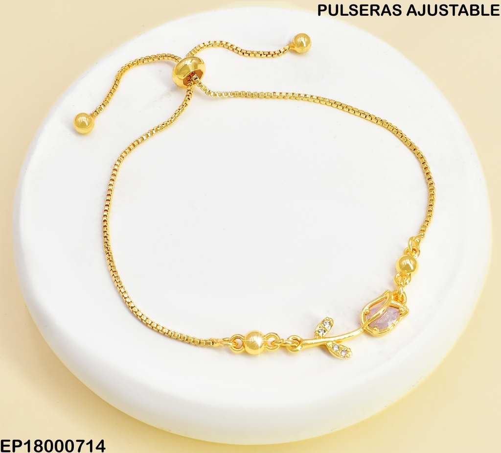 PULSERA AJUSTABLE CENTRO TULIPAN LILA BE732-332