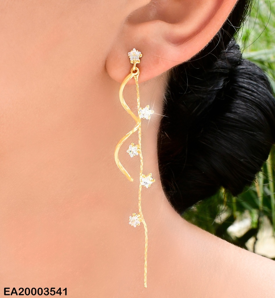 ARETES LINEA ONDULADA-LISA C/ZIRCONIAS VERT. EE1572-289